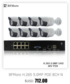 BFMore H.265 POE 24CH 5.0MP 4.0MP NVR Kit CCTV Системы комплект ip-камеры P2P IR уличная Водонепроницаемая видеонаблюдения набор для наблюдения