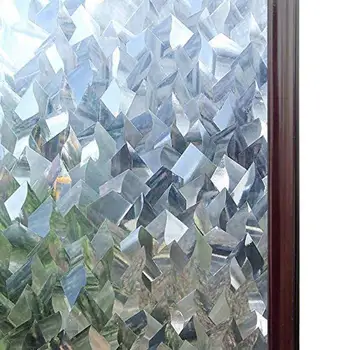 

LUCKYYJ 3D Crystal Decorative Stained Glass Window Film Removable Self Adhesive Glass Sticker Static Cling Vinyl Window Paper