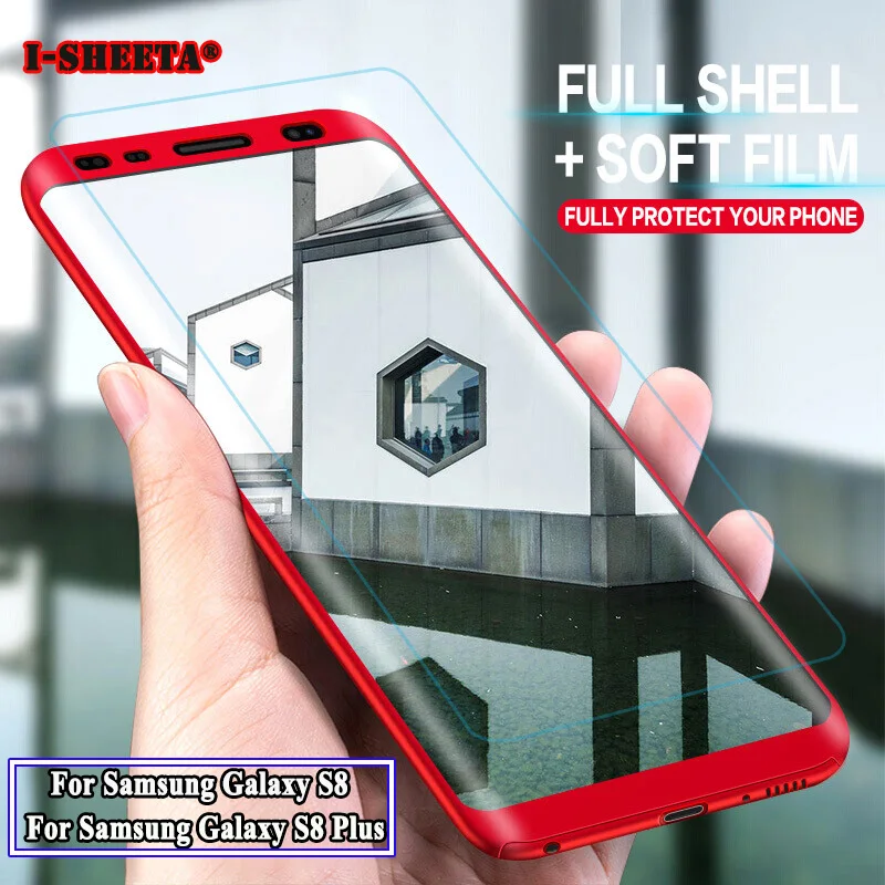 

Luxury 360 Full Protection Hard Case For Samsung Galaxy S9 S8 Plus Note 9 8 Note8 Note9 + Free Soft Film Screen Protector Cover