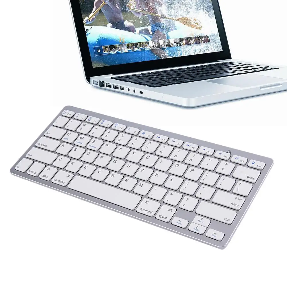 

78 Keys Ultra-Slim Wireless Bluetooth Silver Keyboard for Laptop Windows PC Good quality