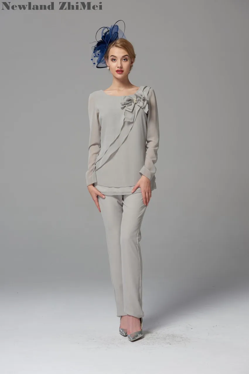 

Elegant Mother of the Bide Pant Suits 2018 New Arrival Chiffon Two Pieces Mother of the Bride Dress for Wedding