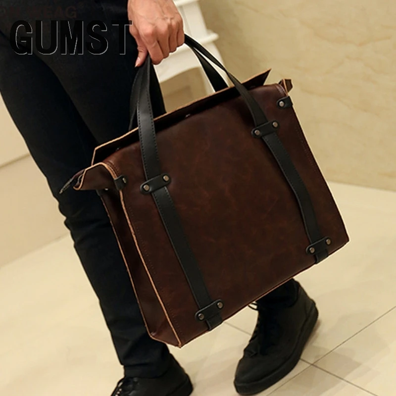 Новая кожаная мужская сумка GUMST 2019 повседневные мужские деловые сумки
