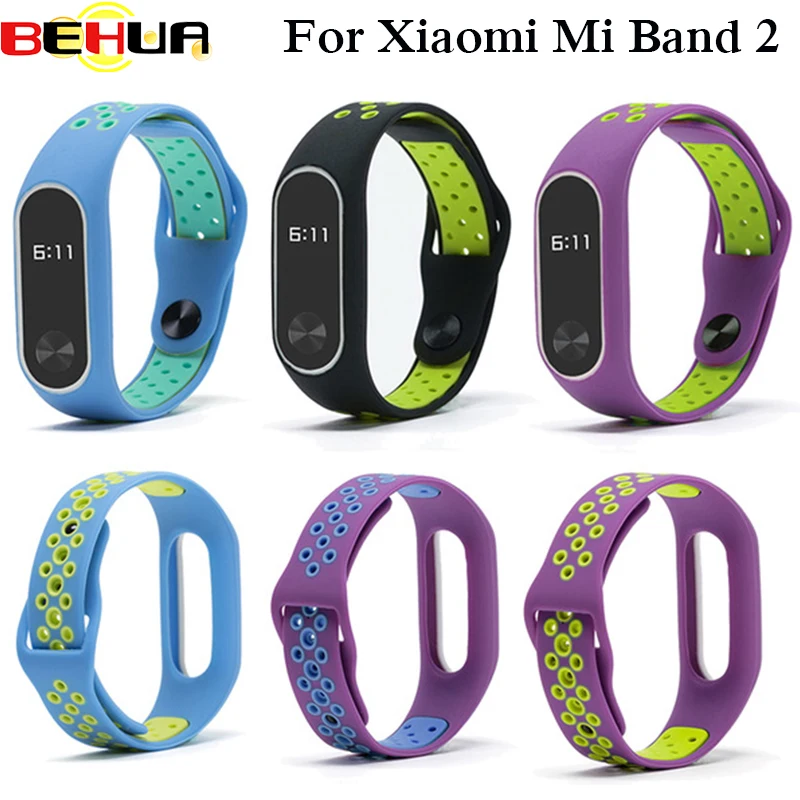 Сменный ремешок для Mi band2 с двойным цветным ремешком силиконовый цветной сменный