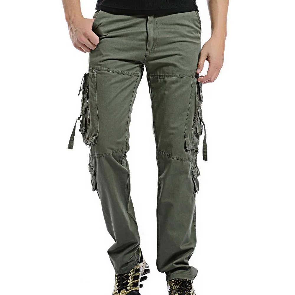 

Men Cargo Pants Loose Pockets Pants Man Casual Trousers Stretch Flexible Tactical Male Combat Trousers Militar Army Pants Cotton