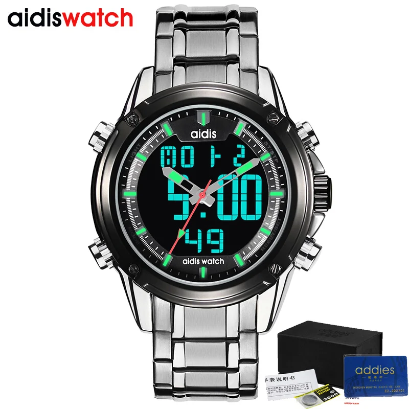 

AIDIS 2019 Mens Quartz Analog Watch Luxury Fashion Sport Wristwatch Waterproof Stainless Male Watches Clock Relogio Masculino