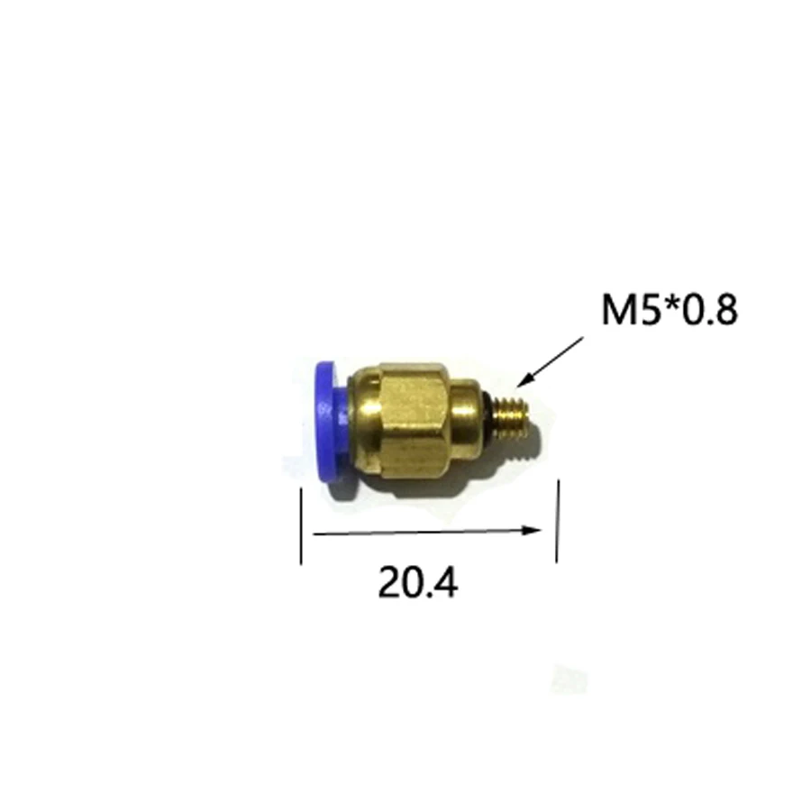 

M5x0.8mm x 6mm Hose Brass Push In to Connect One Touch Fitting Pneumatic Air