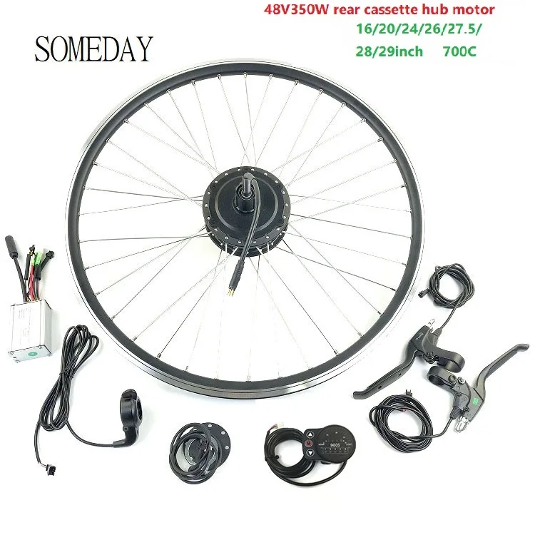 

SOMEDAY 48V350W Electric Bicycle Conversion kit with LED900S Display 16-28 inch 700C Rear Cassette Hub Motor Wheel Ebike kit