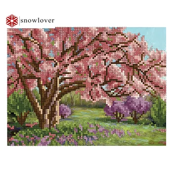 

Snowlover,Beads Needlework DIY Bead Cross Stitch Embroidery Precise Printed Painting Religion Pattern cross stitching tree 0502