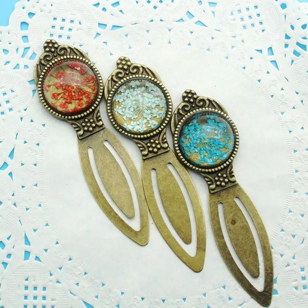 

1Pc Metal Bookmark DIY Document Book Clip Marker Retro Dried Flower School Office Book Markers Supplies Stationery Teacher Gifts