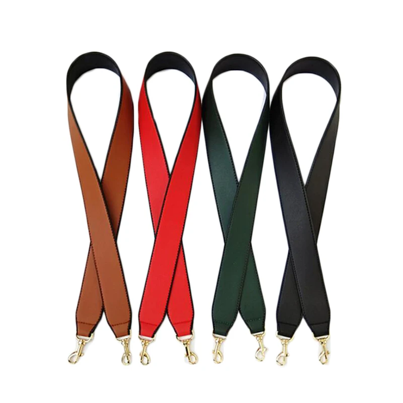 Bag Strap Gold Buckle Handbags Straps Replacement Bag Belts Leather Red Black Brown Handles for Women Shoulder Bags Accessories
