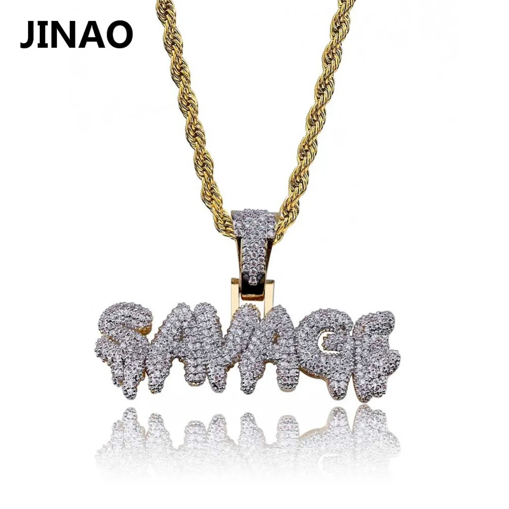 JINAO мужское ожерелье с кулоном Iced Out SAVAGE позолоченное микро кубическое циркониевое ожерелье в стиле хип-хоп с драгоценными камнями Druzy Ювелирные изделия Подарки