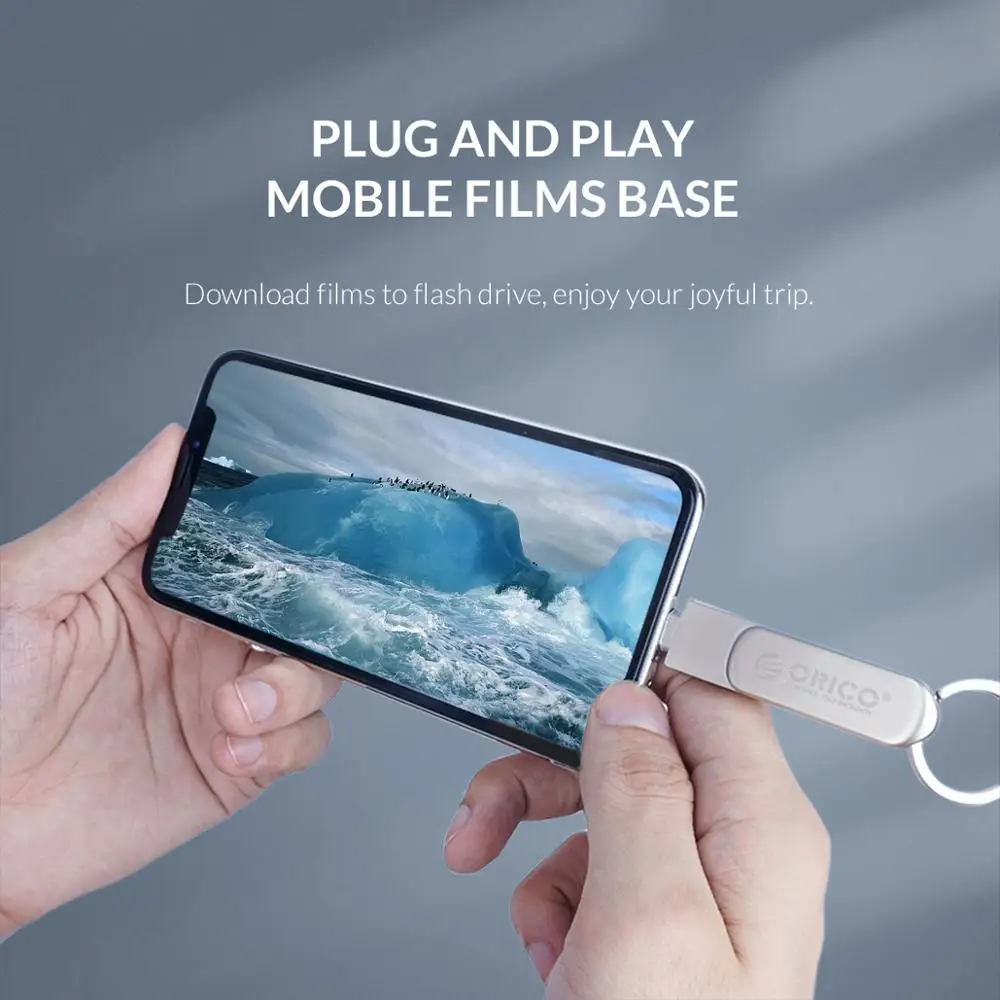 USB флеш накопитель ORICO 64 ГБ 32 3 в 1 usb с разъемом Micro B 0 Поддержка систем IOS/Andriod/PC|USB