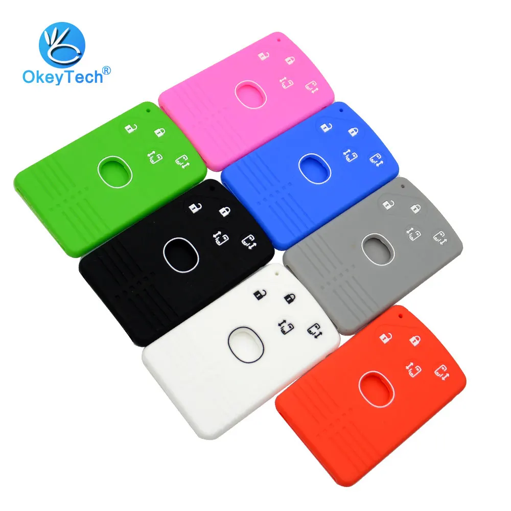 

OkeyTech 4 Button Silicone soft Rubber Car Key Fob Cover Case Protector For Mazda cx 3 5 6 8 gh M8 CX-7 CX-9 auto Smart Key skin