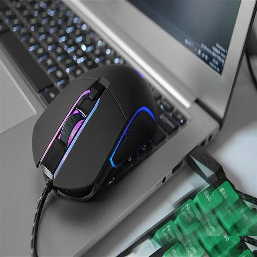 Лучшая цена V30 3500 Точек на дюйм 6 кнопок дыхание светодиодный Оптическая Проводная Мышь для PC Gamer