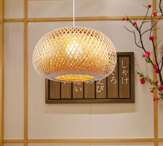

Southeast Asia style hand knitting bamboo art Chandelier Modern rural E27 LED lamp for porch&parlor&stairs&corridor LHDD046