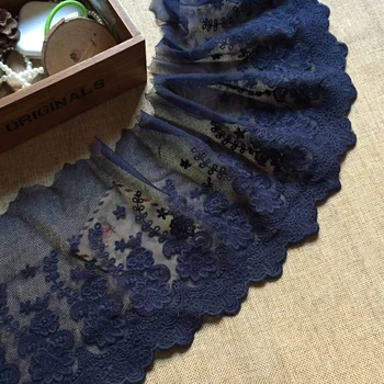 

1Yd/lot 19cm Wide New Precision Lace Accessories Lace-edge Clothing Decoration diy Curtain Skirt Hide Blue Trim Accessory Z1487