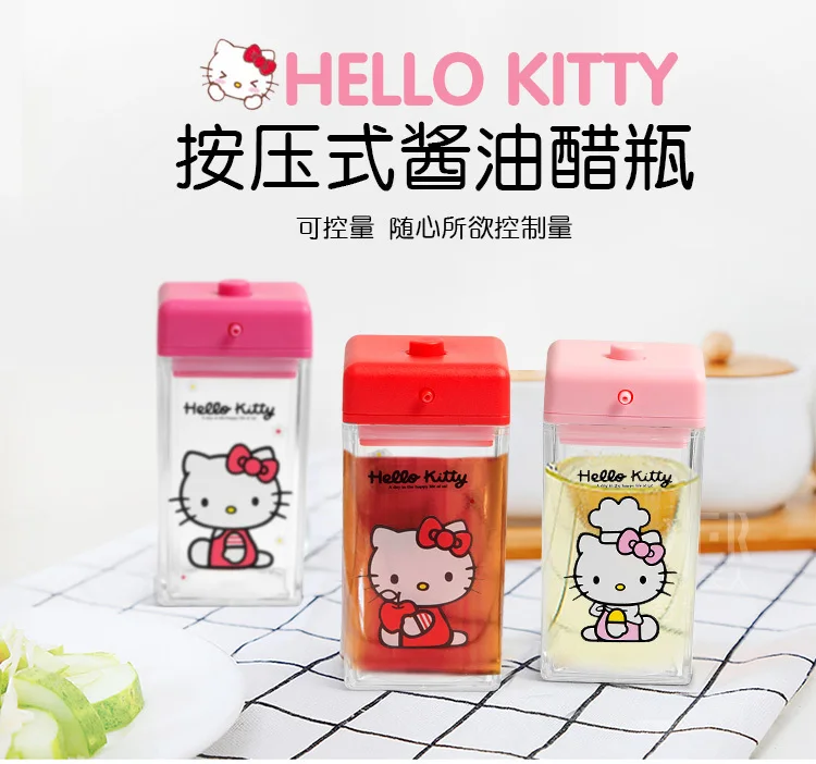 Hello kitty новая бутылка для воды Kichen набор инструментов для приготовления пищи аксессуары гаджет Кухня пластик соус масло с уксусом коробка для хранения