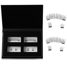 SK SKONHED 1 Набор Двойные магнитные накладные ресницы натуральные длинные шелковые волокна ресницы ручной работы без клея инструмент для наращивания макияжа