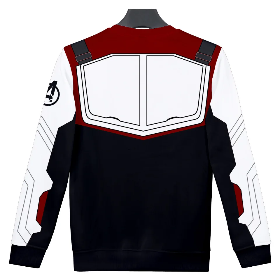 Avengers Endgame Quantum Realm 3D Print Hoodies Sweatshirts Superhero Captain America Cosplay Round Collar Fleece Casual Coat