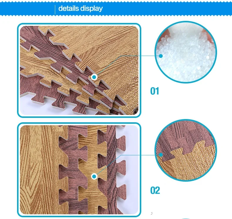 Mipozor Мягкая EVA пены головоломка играть Коврики 9 шт./лот деревянный стилей Ковры блокировки пол Ползания ковры each30x30cm(12" x 1") толщиной 1 см