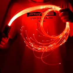 Светодио дный волокно оптическое кнут танец Whip 360 градусов многоцветный оптический фонарь для вечеринок, огни показывает EDM музыкальный