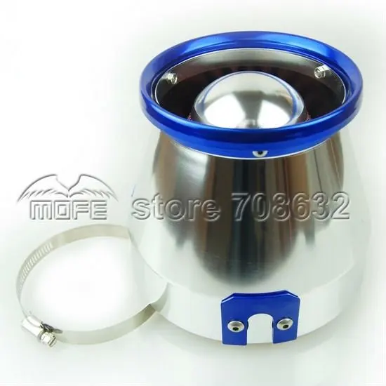 

4PCS/LOT Universal Aluminum Anti-heat Shield Dia:76mm 3" Air Filters For Cars Silver and Blue