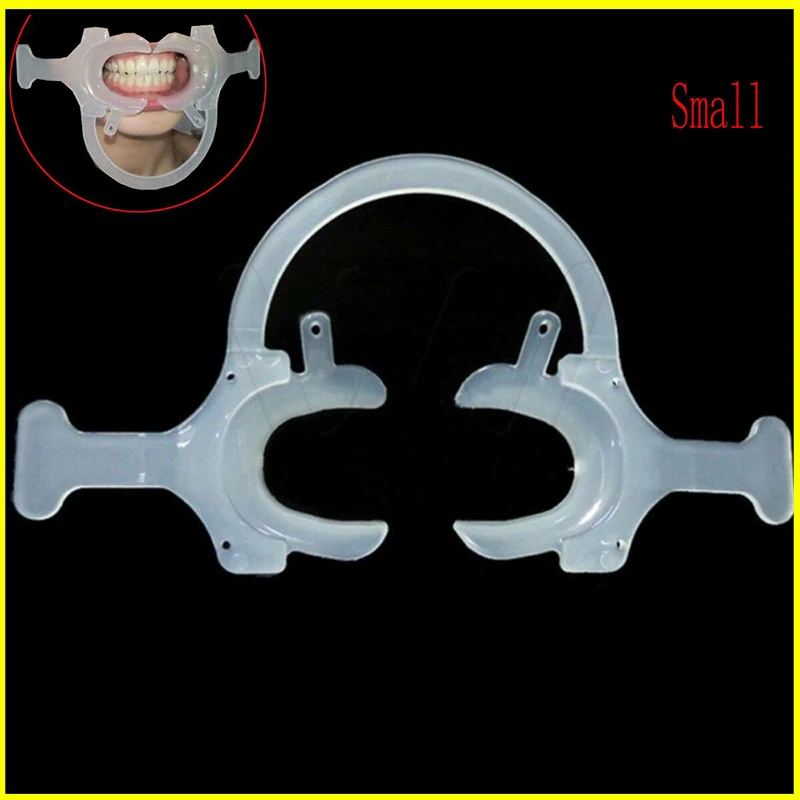 

1pc Dental Cheek Lip Retractor Mouth Opener C-Shape with Handle White Large/small