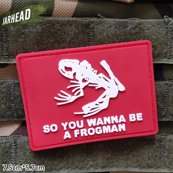 

Frogman Military Pvc Patches Velcro Rubber Armband Tactical Badge Personality For Backpack Hat Clothes Jacket