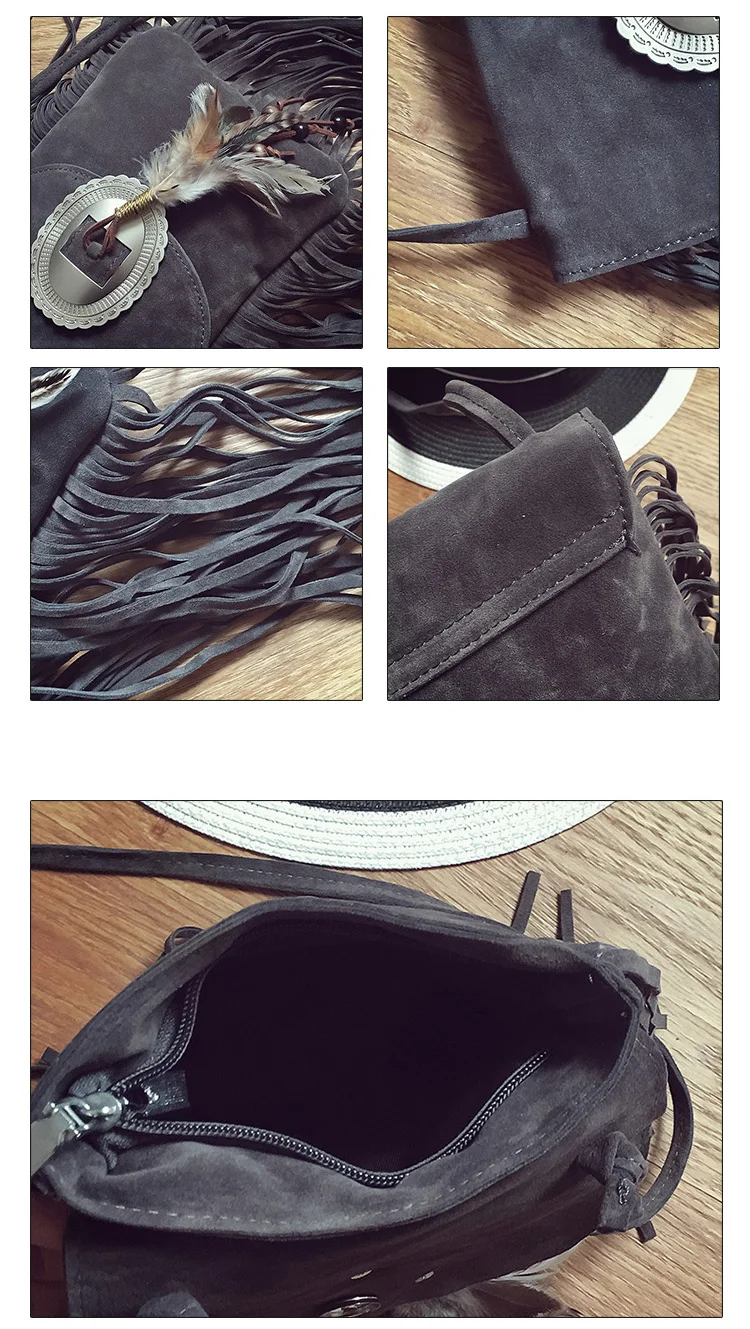 Female Small suede Bag Brown Beaded Feathers Hippie American Indian Tribal Bohemian Boho Chic Ibiza Style Pouch Bag (28)