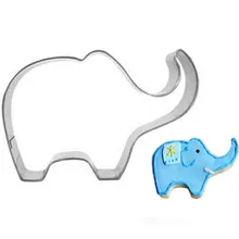 10 шт./лот формочки для печенья в форме слона из нержавеющей стали для свадебного торта, выпечки животных, формочки для печенья, нож для бисквита, кондитерские инструменты