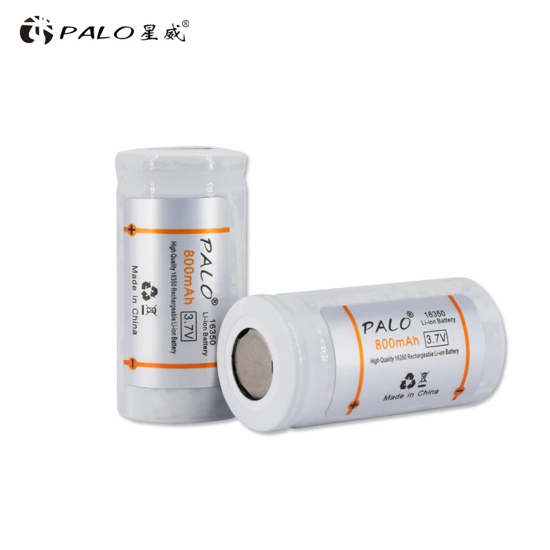 

Palo Original 3.7V 800mAh Lithium Li-ion 16340 16350 Battery CR123A Rechargeable Batteries CR123 For Laser Pen LED Flashlight