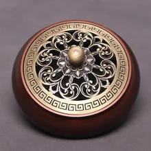 Контрастная плоская Нижняя латунная горелка с ладаном дзен чайная церемония Крытая сандаловая печь античный креативный дом латунная горелка с ладаном