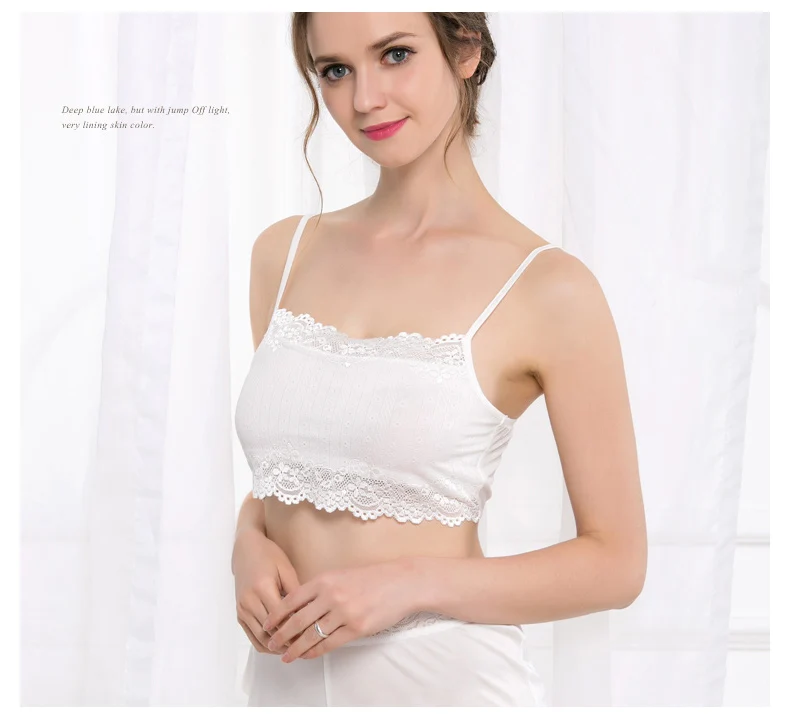 SuyaDream Women Tube Top 100% Natural Silk and Lace Bandeau Adjustable Shoulder tape New Healthy Underwear Beige Black White