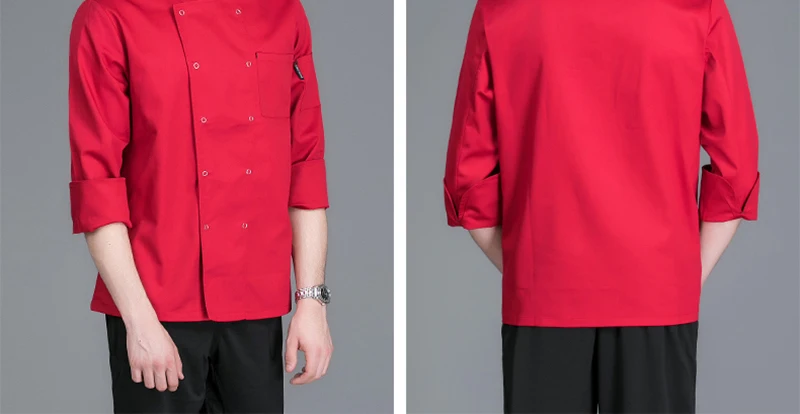 Унисекс шеф повар пальто с длинным рукавом форма офицантки суши Camisa де Cocina для мужчин работы куртки питание Кухня Топы корректирующие