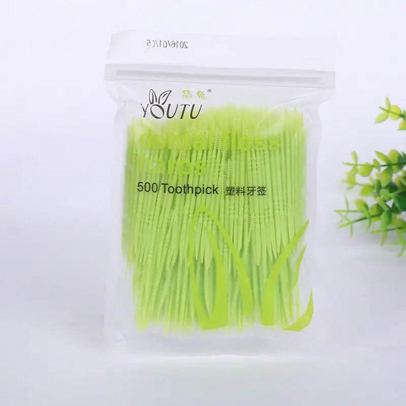 Зубная щетка x500pcs 8 упаковок зубная нить для чистки зубов палочки мягкая резина