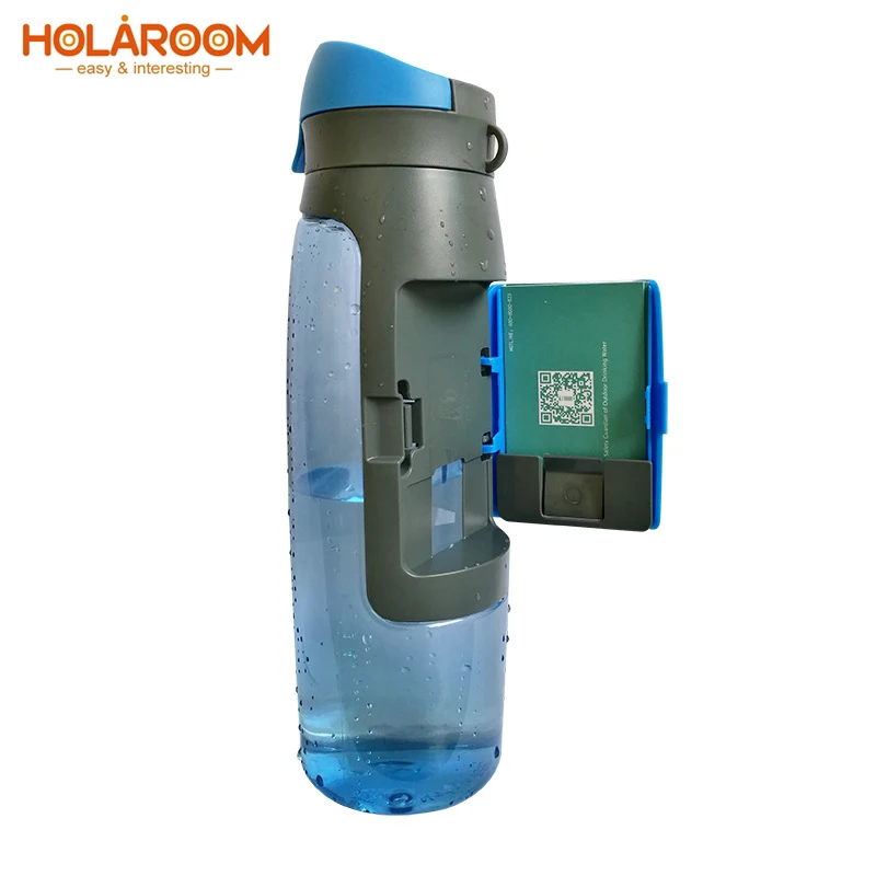 

Creative Sport Kettle Plastic Drink Bottle Outdoor Sports Water Bottles With Storage Wallet Portable Card Holder Function 750ml
