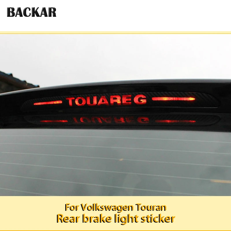 

Car Styling 3D Carbon Fiber Emblems Stickers For VW Volkswagen Touran 2011-2015 Auto High Brake Light Accessories