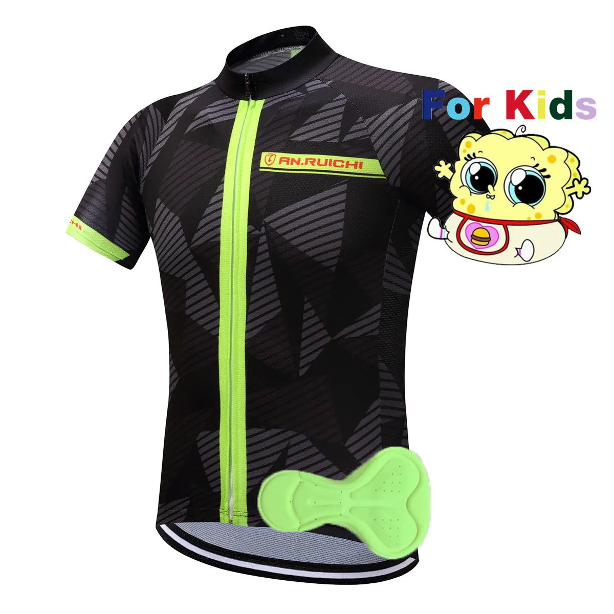 2018 AN Black grey triangle circle cycling jersey Riding Short sleeve