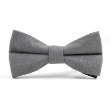 Серый цвет Для мужчин подарок Лен Винтаж Регулируемый галстук-бабочка бабочка сплошной галстук-бабочка для мужчин мальчиков девочек Женская рубашка Жених выпускного вечера вечерние