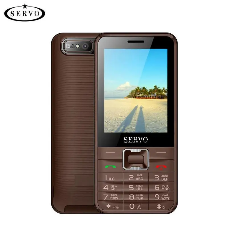 SERVO V8100 2.8 Inch 4 Four SIM Cards 4 Standby Cellphone Bluetooth Flashlight FM GPRS Russian Keyboard Mobile Phone