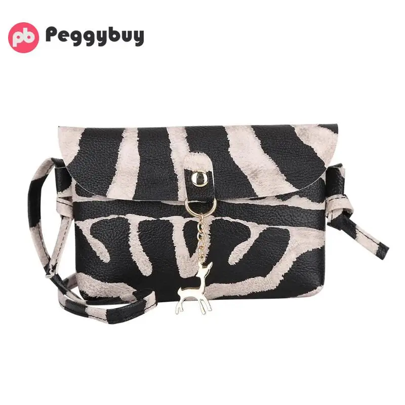 

Animal Print Deer Small Women Messenger Bag Leather Shoulder Crossbody Bags Leopard Zebra pattern Design High Quality Handbags