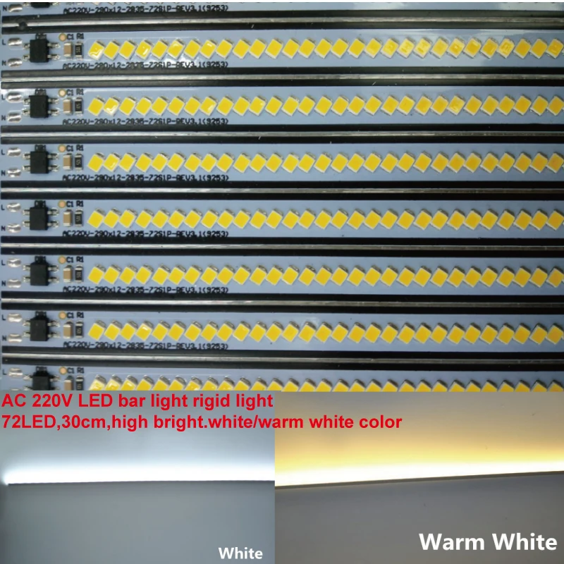10 шт./лот 220Vac 2835SMD 30 см 7 Вт Теплый Холодный белый затемняемый яркий светодиодный