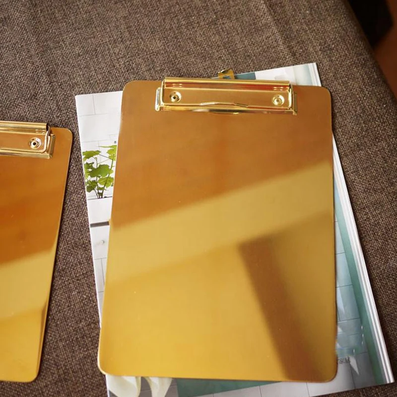 Золотой из нержавеющей стали доска для письма доска для рисования зажим для учебы инструменты для офиса