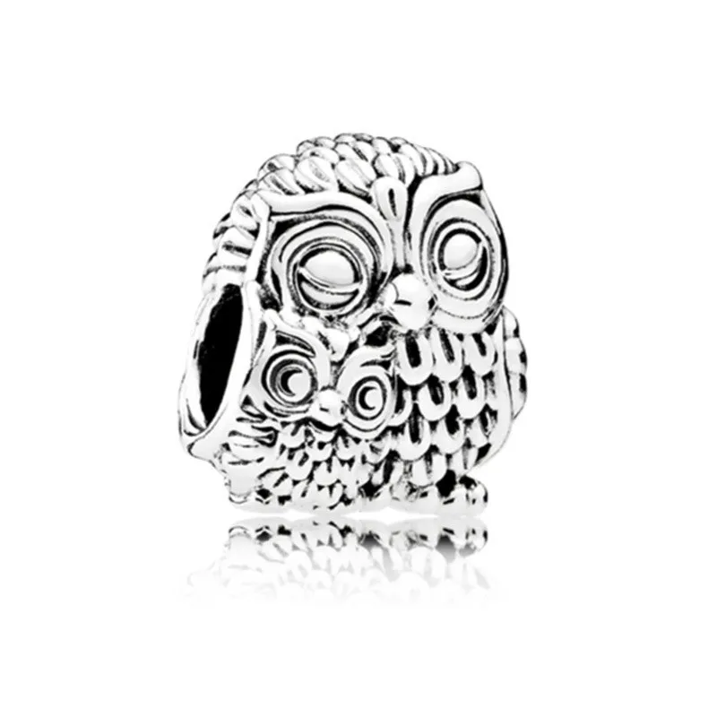 

5PCS Fine Trendy Silver Color Animal Bijoux Owl Mother And Child Bead For Original Pandora Bracelet Wholesale Diy Lovely Charm