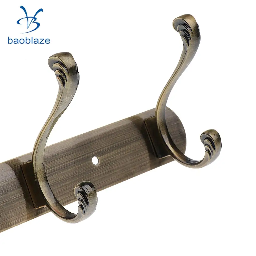 5-Hooks Hanger Hook Rail for Bathroom Towel Kitchenware Clothes Coat Wall Door Mounted Hooks	