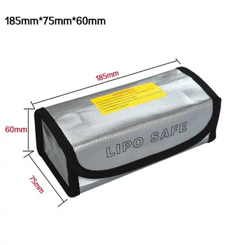 

Lipo Battery Portable Fireproof Explosion-proof Safety Bag Fire Resistant 185x75x60mm for RC Lipo Battery