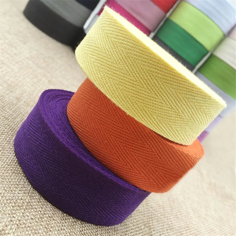 NEW 30 mm mixed Color 100 cotton Ribbon herringbone strip 50 yards