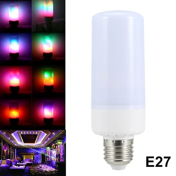 

New Hot LED Rainbow Light Blub E12/E14/B22/E26/E27 Colorful Flame Lamp 5W Home Decor Energy Saving Lights