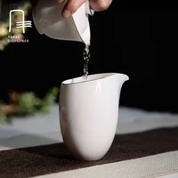 Jingdezhen handmade ceramic cup Modern White Glaze Handmade Fair Big Justice Cup Teapot Points of Tea ware Kung Fu Tea Set