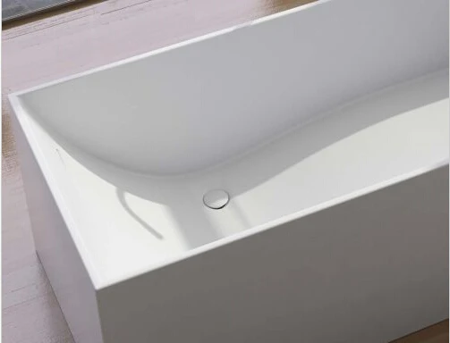 1700X720X550mm Solid Surface Stone Acrylic Bathtub Freestanding Floor Mounted Integrated Corian Tub WD011